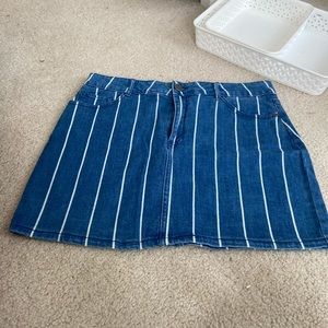 stripped jean skirt